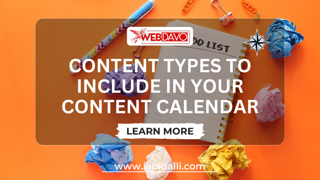 What to include in Content Calendar